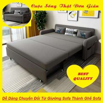[Có Video] Giường Sofa Gấp Gọn Kiêm Ghế Sofa - Ghế Sofa Giường Công Nghệ Châu Âu 1m92 x 1m60 - Giường Sofa Gấp Gọn Thành Ghế Giường Đa Năng