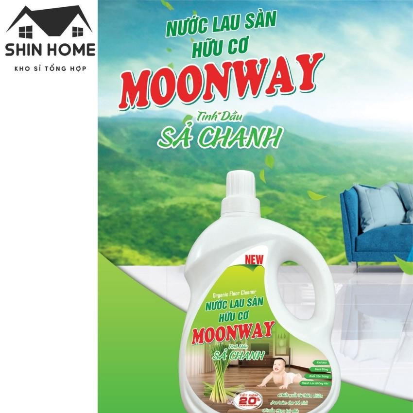 Nước lau sàn hữu cơ Moonway chính hãng tinh dầu sả chanh can 3.6L giá rẻ