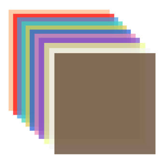 Andoer Bộ 11 Màu/Bộ Lọc Đèn Gel Trong Suốt, Gel Chỉnh Màu Lớp Phủ Màu 30*30Cm/12*12In Bộ Lọc Ánh Sáng Tấm Nhựa Cho Đèn LED Studio Đèn Flash Nhấp Nháy Ánh Sáng DJ