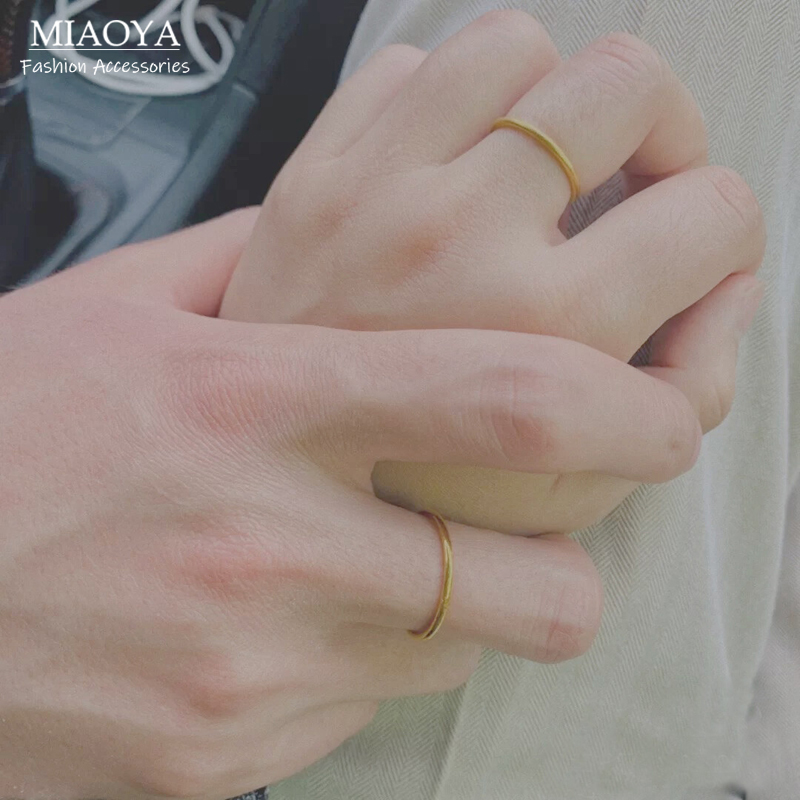 MIAOYA 2 chiếc nhẫn Nhẫn nữ thời trang đơn giản Thiết kế xoắn Phụ kiện cặp đôi INS Hàng nóng