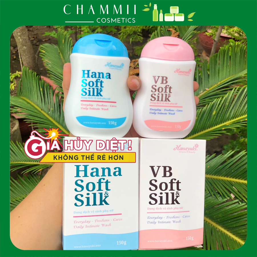 Dung Dịch Vệ Sinh VB & Hana Soft Silk Hanayuki chính hãng 100% dùng được cho nam, nữ và bà bầu