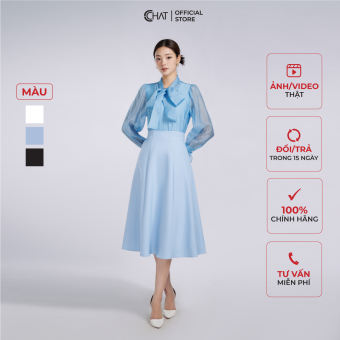 Chân Váy CCHAT Kiểu Cạp Bổ 7 Mảnh Dáng Xòe Chất Tuytsi Mềm Mịn 93CDS2007XT