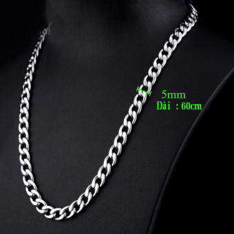Dây chuyền nam inox kiểu lặc 5mm cực đẹp thép không gỉ