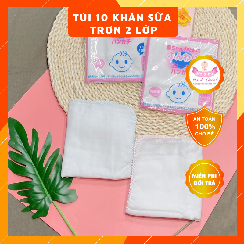 Sét 10 khăn xô sữa trơn xuất Nhật
