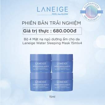 Bộ 4 Mặt nạ ngủ dưỡng ẩm cho da Laneige Water Sleeping Mask 15mlx4