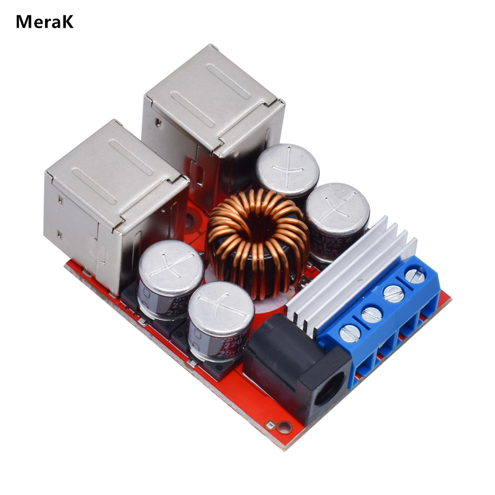 Bảng sạc xe hơi dc-dc mô đun giảm áp nguồn 8v-35v đến 5v 8a bộ sạc di động đầu ra usb 4 cổng