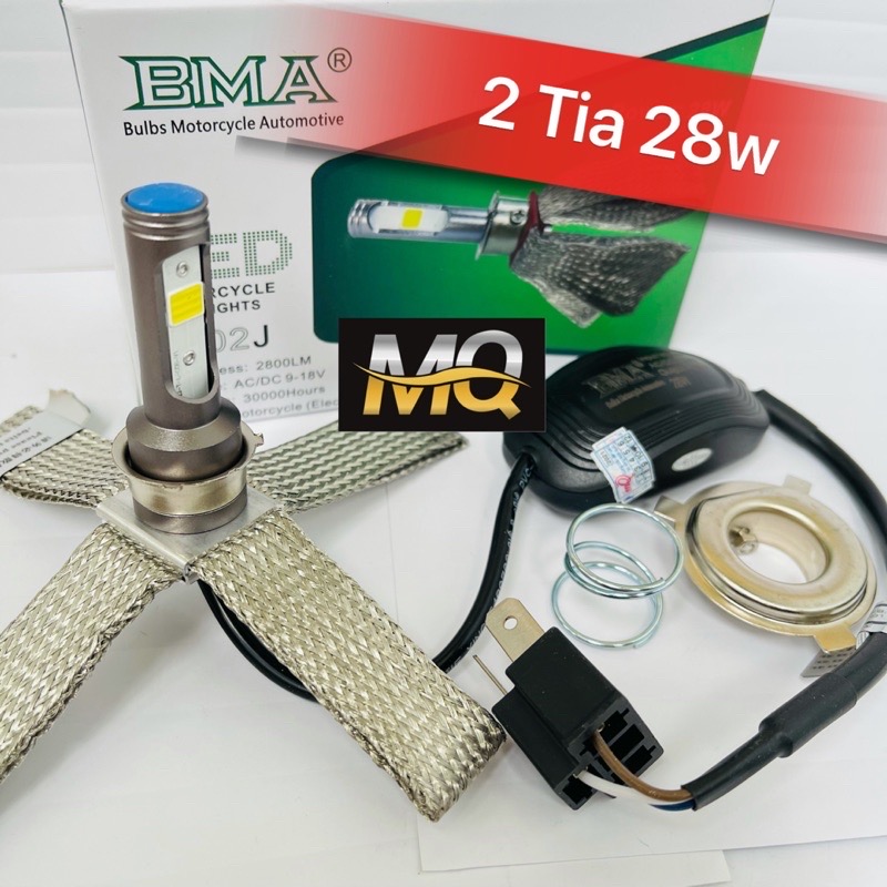( Sỉ ZAL0) ĐÈN PHA LED CHÍNH HÃNG RTD/BMA M02J 2 TIM 28W LẮP Ô TÔ XE MÁY BH 06T ĐỔI MỚI