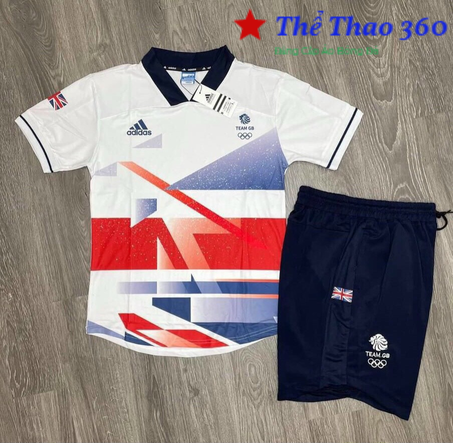 Áo Bóng Đá Đội Tuyển OLYMPIC Anh - Chất Polyeste - Hàng Thái Lan-Chuẩn Thi Đấu Quốc Tế