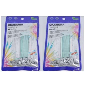 2 gói Tăm nhựa nha khoa cao cấp tiện dụng Nhật bản gói 120 chiếc - Okamura (Japan)