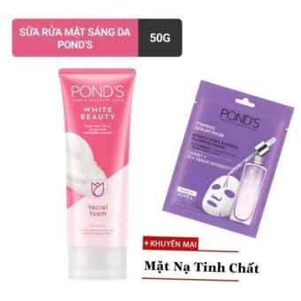 Sữa rửa mặt ponds white beauty 50g tặng kèm mặt nạ 21ml
