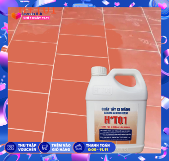 Tẩy xi măng HT01 can 5lít,"HÀNG CÔNG  TY",Chất tẩy xi măng CỰC MẠNH, nước tẩy xi măng trên nền gạch đá,tẩy trắng ron gạch(mạch gạch)+Tặng 1 miếng cọ rửa đa năng,nước tẩy xi măng,tẩy xi măng