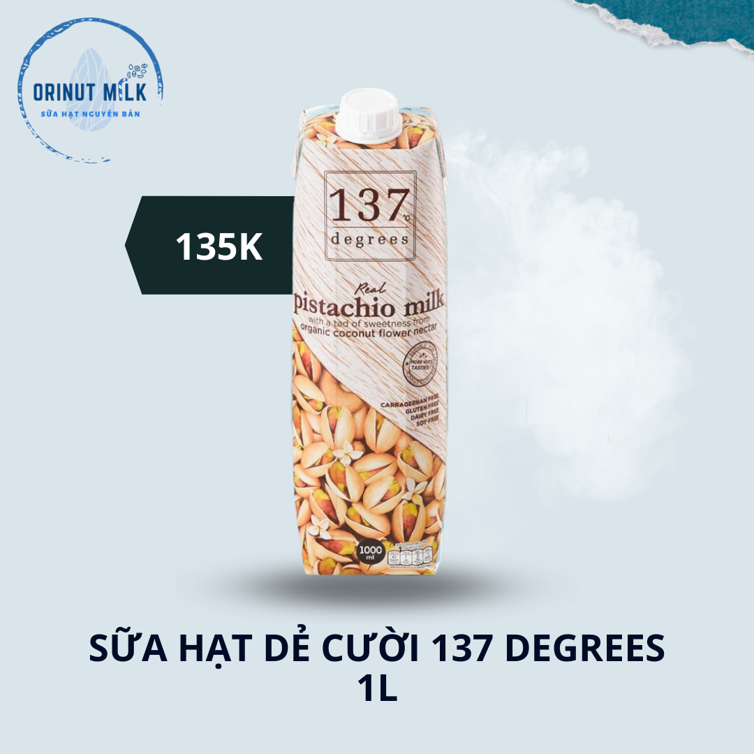 Sữa hạt dẻ cười nguyên chất 137 Degrees Pistachio Milk 1L