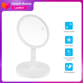 Gương trang điểm CkeyiN để bàn có đèn led cảm ứng cao cấp cổng sạc USB dùng cho gia đình - INTL