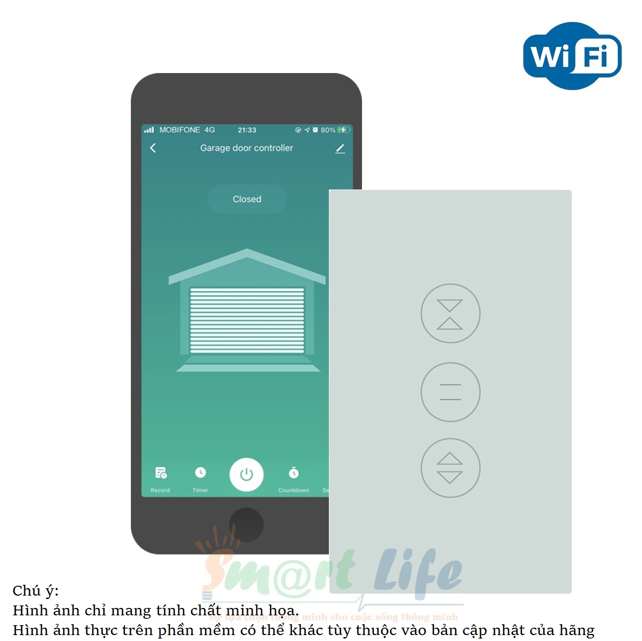 Công tắc điều khiển cửa cuốn cảm ứng thông minh cao cấp Tuya Smart Life Zigbee