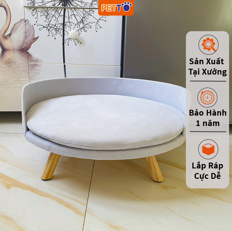 Giường tròn cho chó mèo kèm nệm bông êm ái pb004