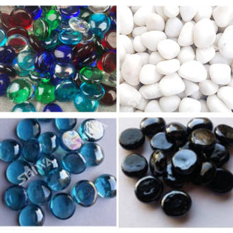 Sỏi Trang Trí Bể Cá, Chậu Cây, Sen Đá Nhiều Màu Trắng/ Đen/ Xanh - Sỏi Tự Nhiên/Thủy Tinh Trang Trí Hồ Cá Shiwa