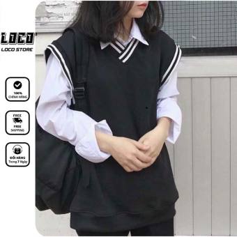 Áo gile unisex LOCO form rộng Hàn Quốc Basic Tea nam nữ oversize ulzzang