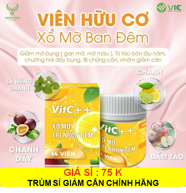 Viên xổ mỡ ban đêm vitc / thải mỡ vit c / kẹo vit-c - trùm giảm cân chính hãng