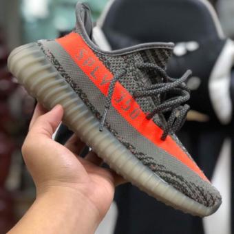 Giày yêzy350 nam nữ màu xám vạch cam