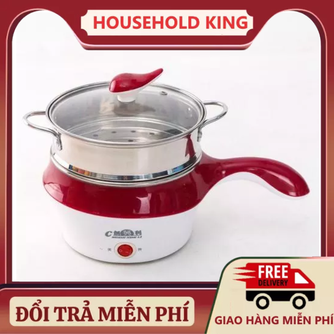 Ca điện nấu mì kiêm nồi lẩu mini siêu tiện lợi + kèm vỉ hấp trứng, nồi lẩu điện mini, nồi nấu thức ăn, nồi điện hấp trứng, nồi điện luộc thức ăn, ca nấu mì siêu tốc, nồi nấu đa năng mini
