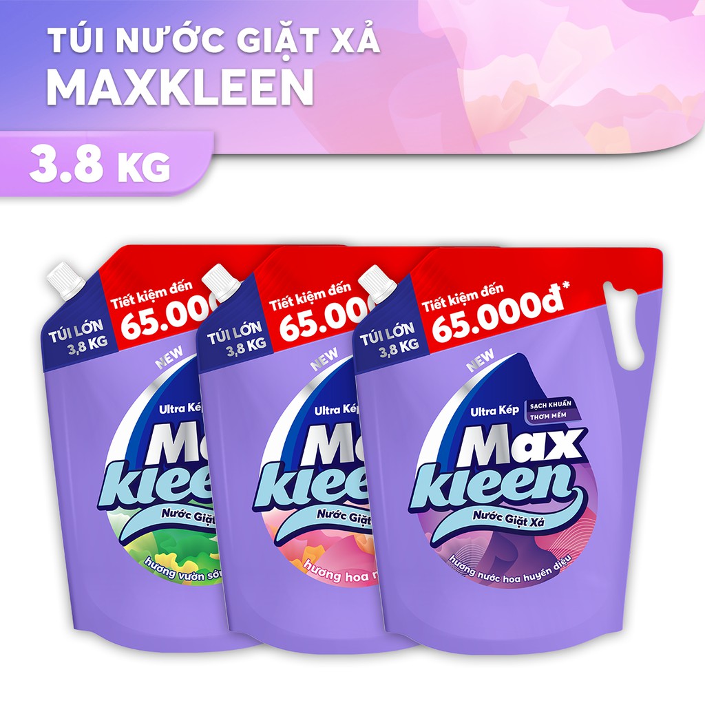 Nước giặt xả max kleen túi 3.8l