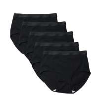 FallSweet 5Pcs /Pack! Women High Waist Panties Comfortable Cotton Underwewar Solid Color Underpants Plus Size M To XXXL