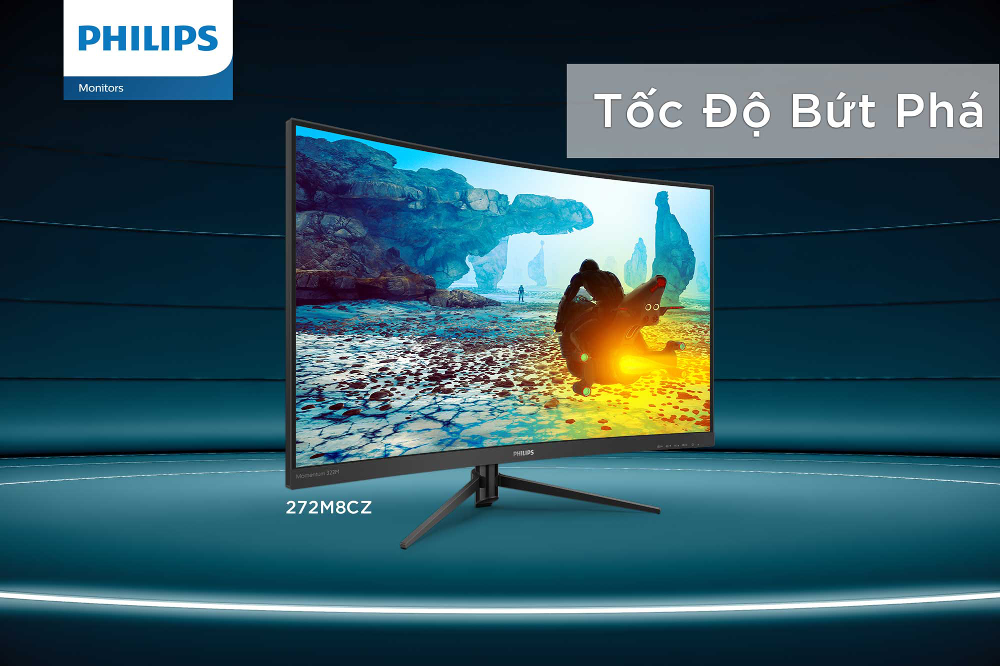 Màn hình philips 272m8cz 27inch cong/ va/ hdr/ 165hz/ 1ms chính hãng giá cực tốt