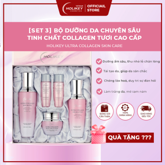 SET 3 BỘ DƯỠNG DA CHUYÊN SÂU TINH CHẤT COLLAGEN TƯƠI HOLIKEY ULTRA COLLAGEN SKIN CARE