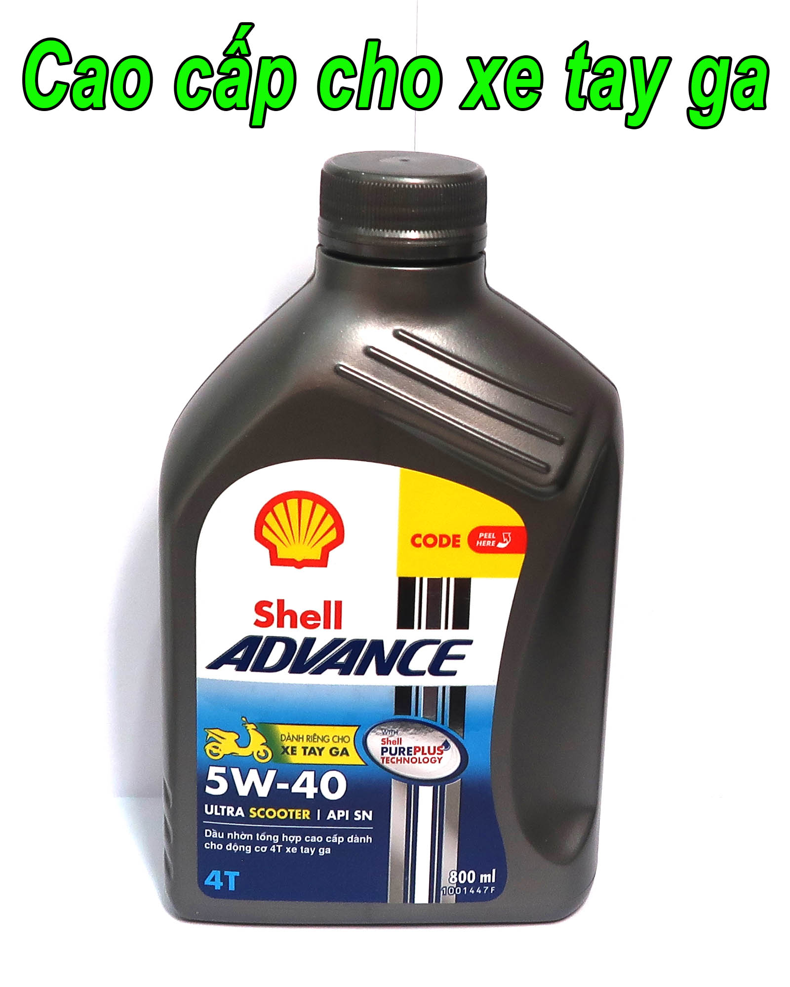 Dầu Nhớt Shell Advance Ultra Scooter 5W40 800ml tổng hợp 100% dành cho xe tay ga