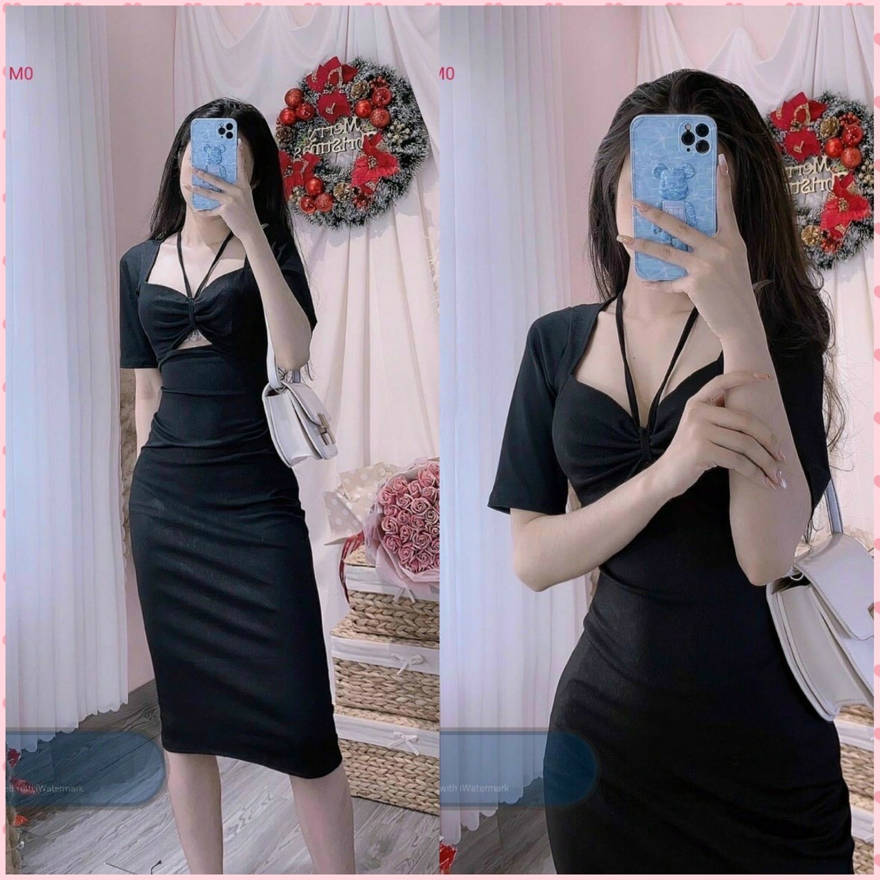 Đầm Ôm Body Dáng Xinh Dây Chéo Cổ Cúp Ngực Tai Lở Qúy Phái Dành Cho Phái Đẹp Thời Trang Nữ