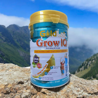 Sữa tăng chiều cao, phát triển trí não cho trẻ 1-18 tuổi Goldlac Grow IQ 900g