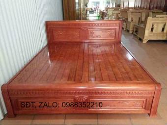 giường ngủ gỗ xoan đào mẫu 2