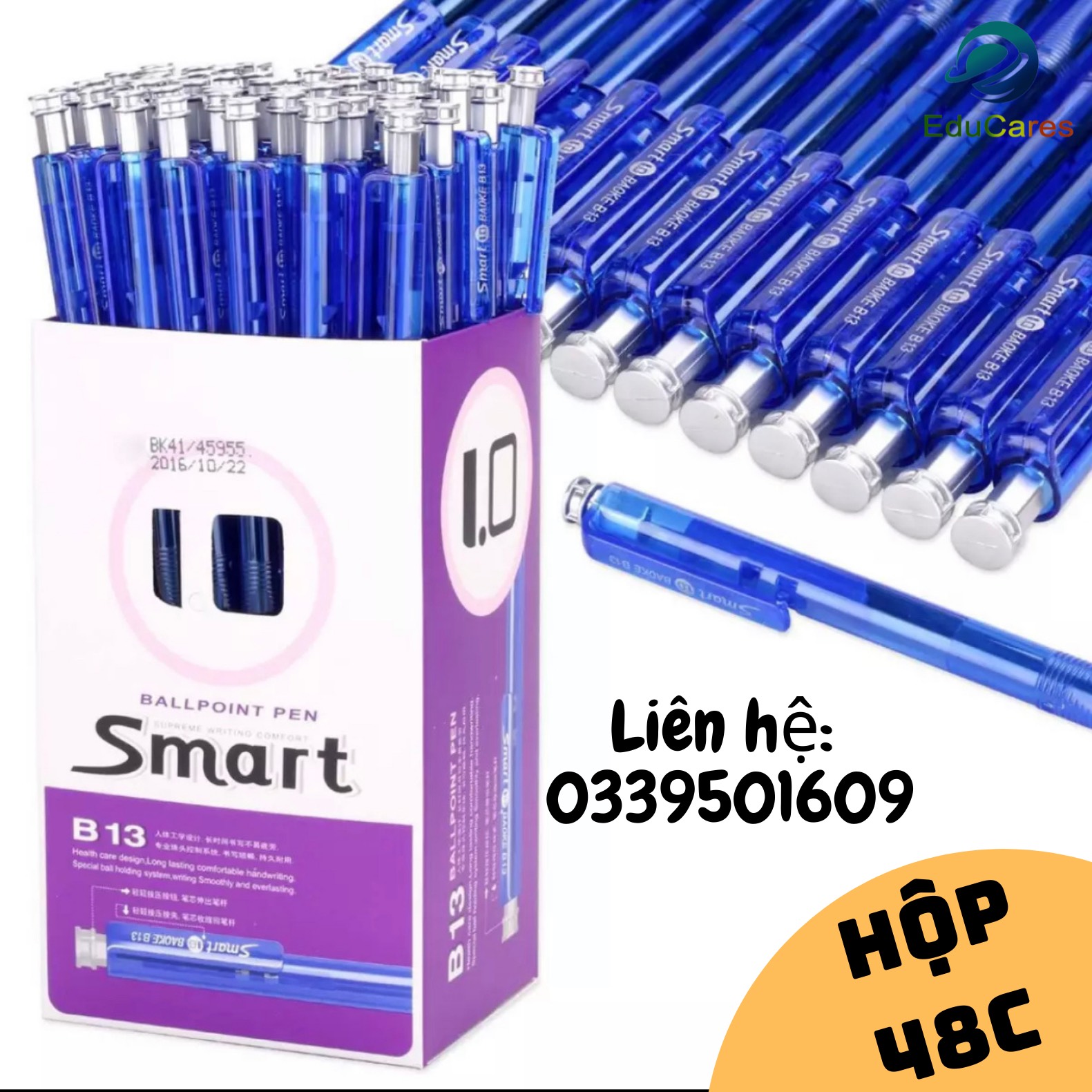 Bút bi baoke smart b13 ngòi 1.0mm - nắp bấm tiện lợi