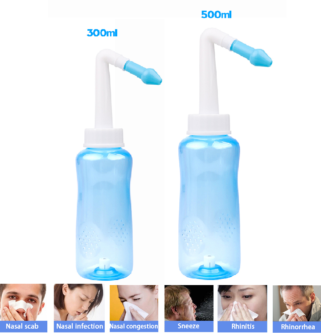 Bình rửa mũi 300/500ml bình neti nước sục mũi dụng cụ bảo vệ làm sạch cho viêm mũi dị ứng dụng cụ rửa mũi hàng ngày