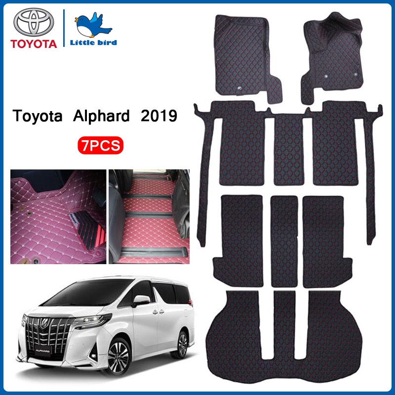 little bird พรมปูพื้นเข้ารูปรถยนต์ Toyota Alphard 2019 7PCS ( หนังแท้PVC 12สี ) พรมปูพื้นรถยนต์ พรมรถยนต์ ราคา 4,999 บาท*ส่งฟรี
