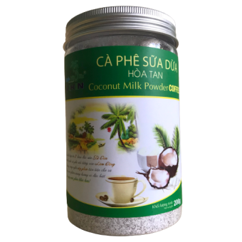 Cà Phê Cốt Dừa( Sữa Dừa) VIKIN hòa tan 200g thơm ngon,nguyên chất-tặng thêm 1 gói cà phê sữa dừa 17g