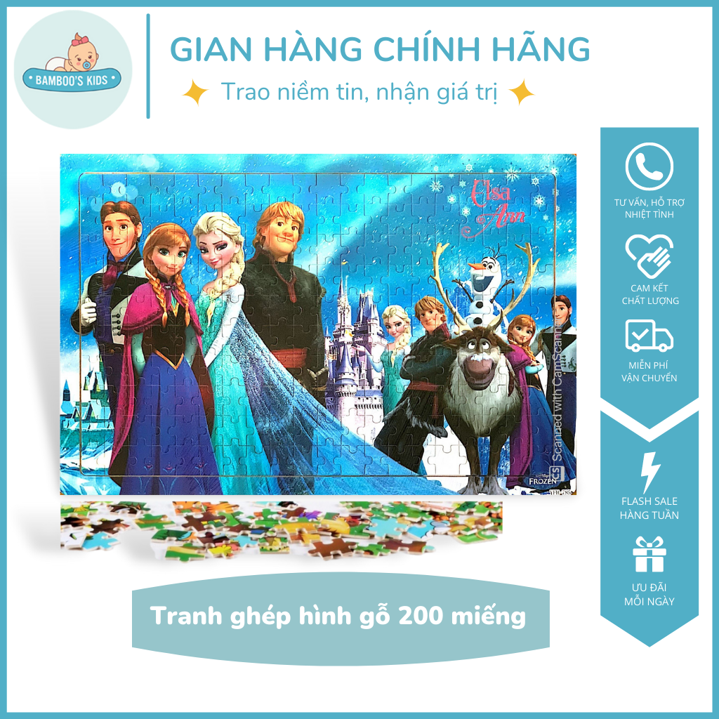 Tranh ghép hình 200 mảnh - Chất liệu gỗ cao cấp, nhiều hình lựa chọn - Tranh ghép gỗ, ghép hình gỗ, tranh xếp hình, bộ xếp hình, tranh ghep hinh cho be, bo do choi xep hinh, tranh ghep hinh 200 mieng, bo xep tranh ghep hinh - Bamboo's Kids