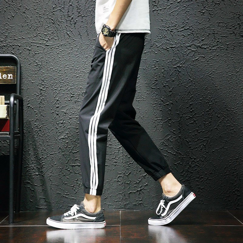 Quần Thể Dục Nam Phối 3 Sọc Bó Ống Phong Cách Thể Thao Chất Thun nỉ Thời Trang form dưới 68 kg-TP19E