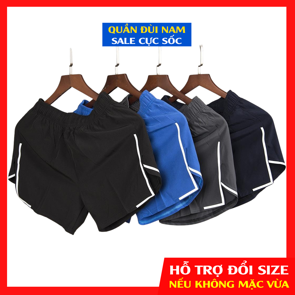 Quần đùi nam thể thao mặc ở nhà mặc đi ngủ quần short nam ngắn chạy bộ tập gym vải dù gió nhẹ mát