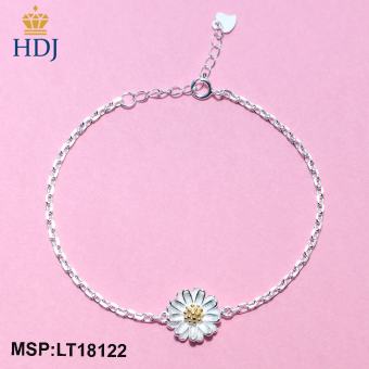 Vòng tay bạc nữ hình Cúc Họa Mi nhỏ xinh LTB18122 - Trang sức HDJ