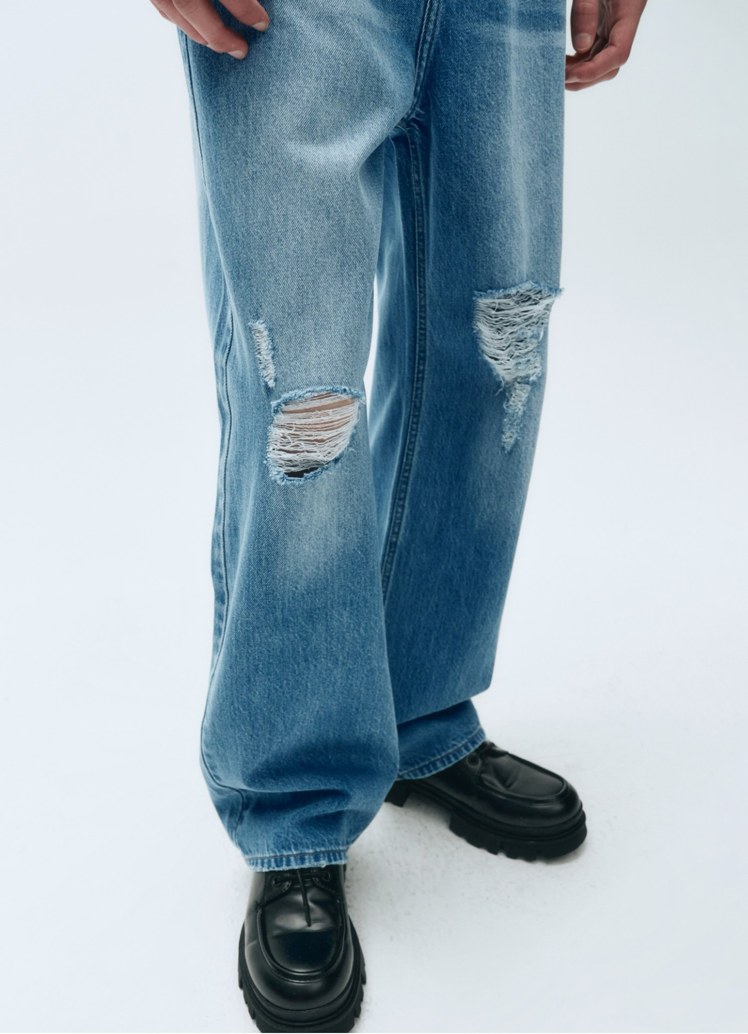 MARITHE FRANCOIS GIRBAUD M Damaged Washing Denim Pants - 2 Colors (2025 New) · v2