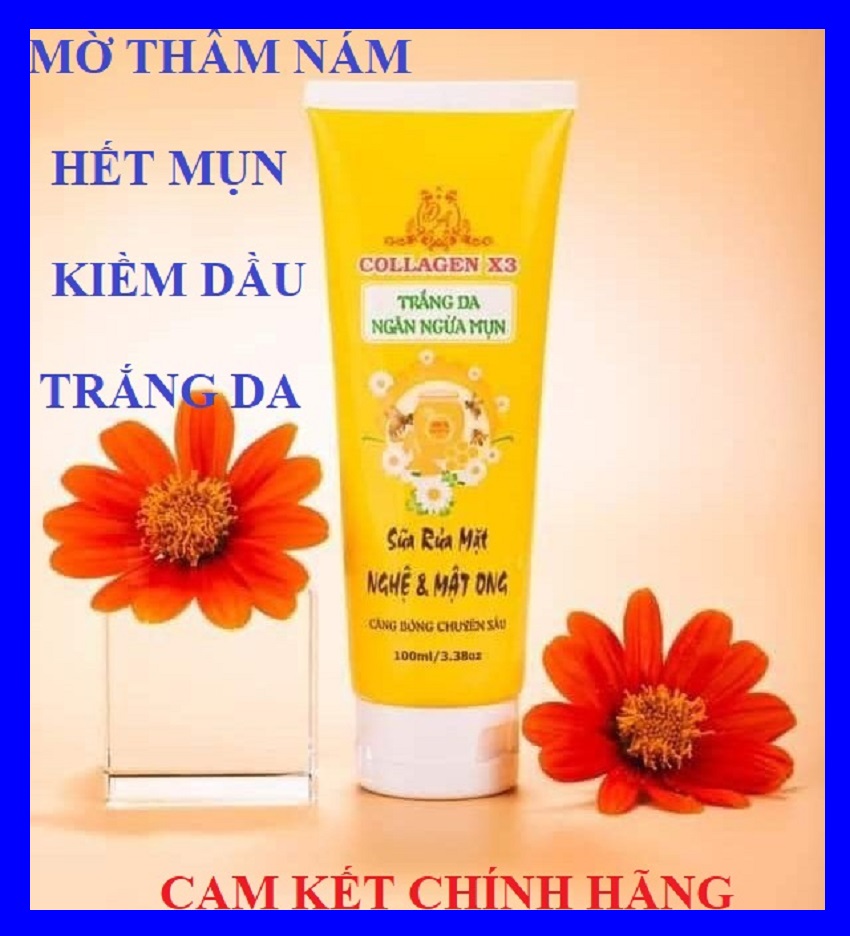 Sữa rửa mặt, Sữa rửa mặt Collagen x3 Đông Anh nghệ mật ong 100ml ngừa mụn trắng sáng mịn màng làn da