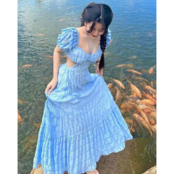 Đầm Maxi Chạy Mocking Hở Eo (Mặc 2 Kiểu) LONG Mart Màu Sắc Nhã Nhặn Thật Sự Phù Hợp Để Tới Công Sở, Đi Làm Hoặc Đi Chơi,Free Size Dưới 55kg,Phù Hợp Mọi Với Mọi Phong Cách.