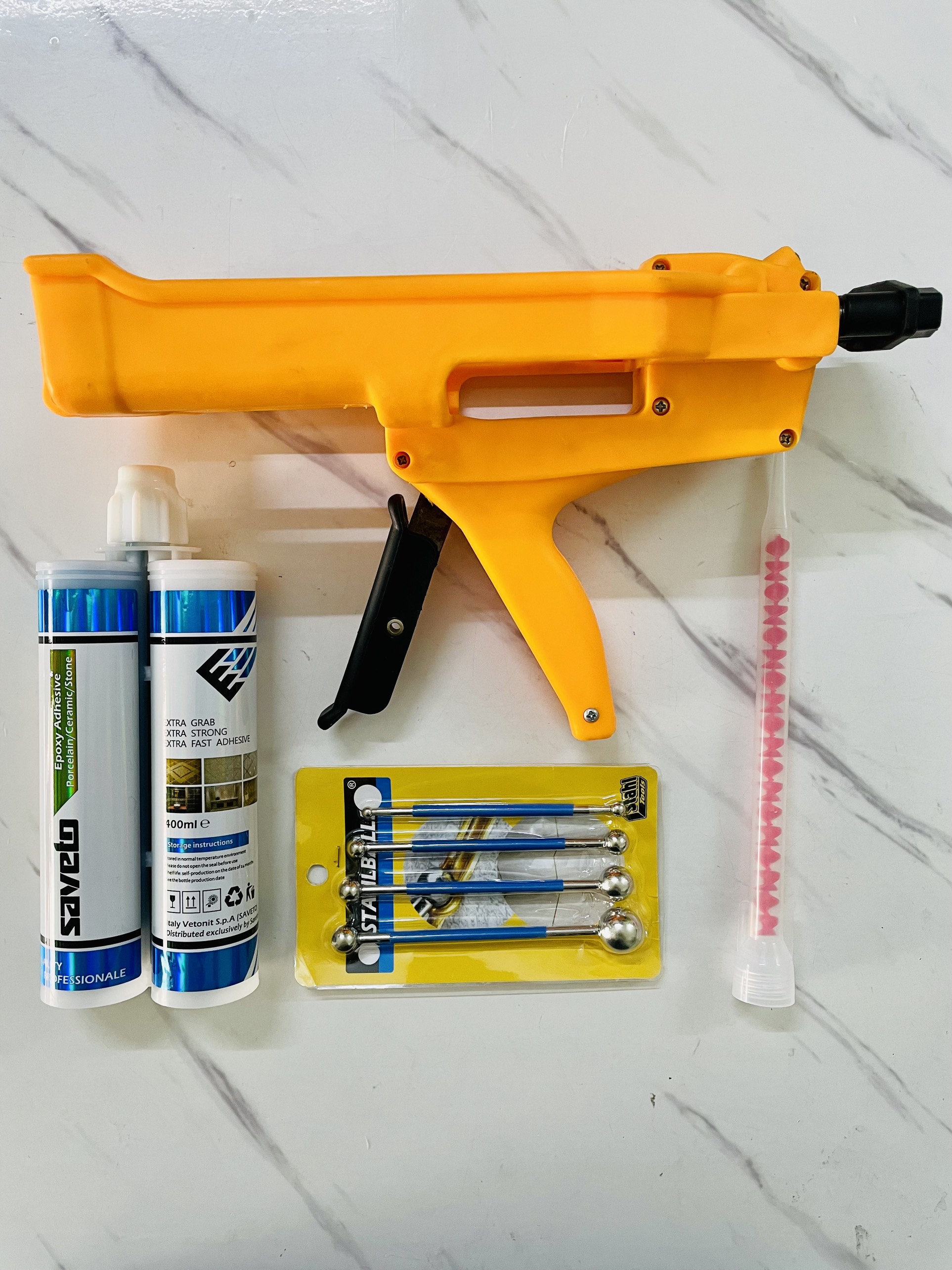 Bộ dụng cụ chà ron keo hai thành phần Saveto