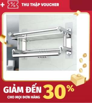 Kệ treo khăn tắm dán tường hoặc khoan tường inox 304 - K304