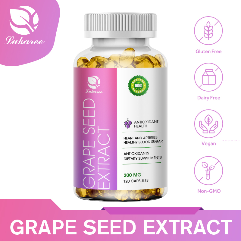 Grape Seed Extract Capsules 200mg with Vitamin C & Iron -- Anti