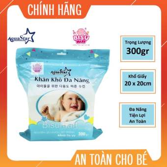 Khăn giấy khô đa năng mềm mịn, Khăn vải khô đa năng cho bé Aquastar 300g