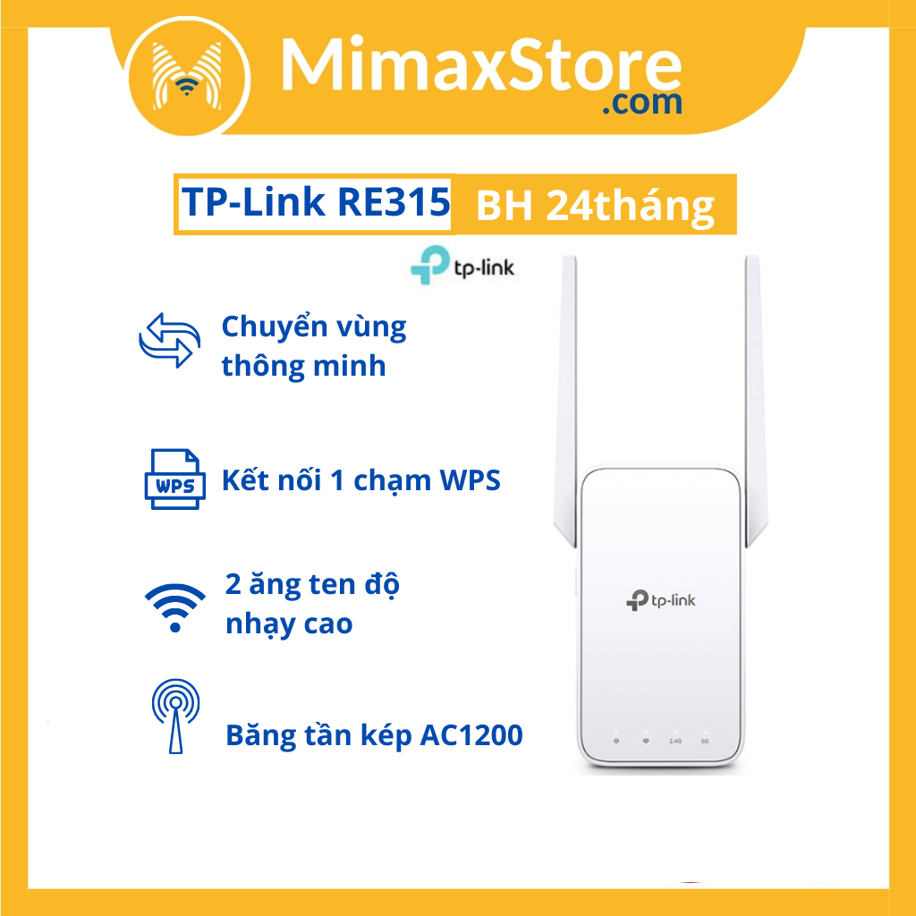 [Hỏa Tốc - HCM] Bộ Mở Rộng Sóng Wifi Mesh TP-Link RE315 / RE305 Chuẩn AC 1200Mbps | Hàng Chính Hãng | BH 24 Tháng | Mimax Store