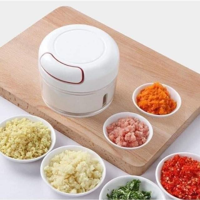 Máy Xay Tỏi Ớtt Cầm Tay Mini Food Chopper- Xay Tỏi Dây Rút Thông Minh