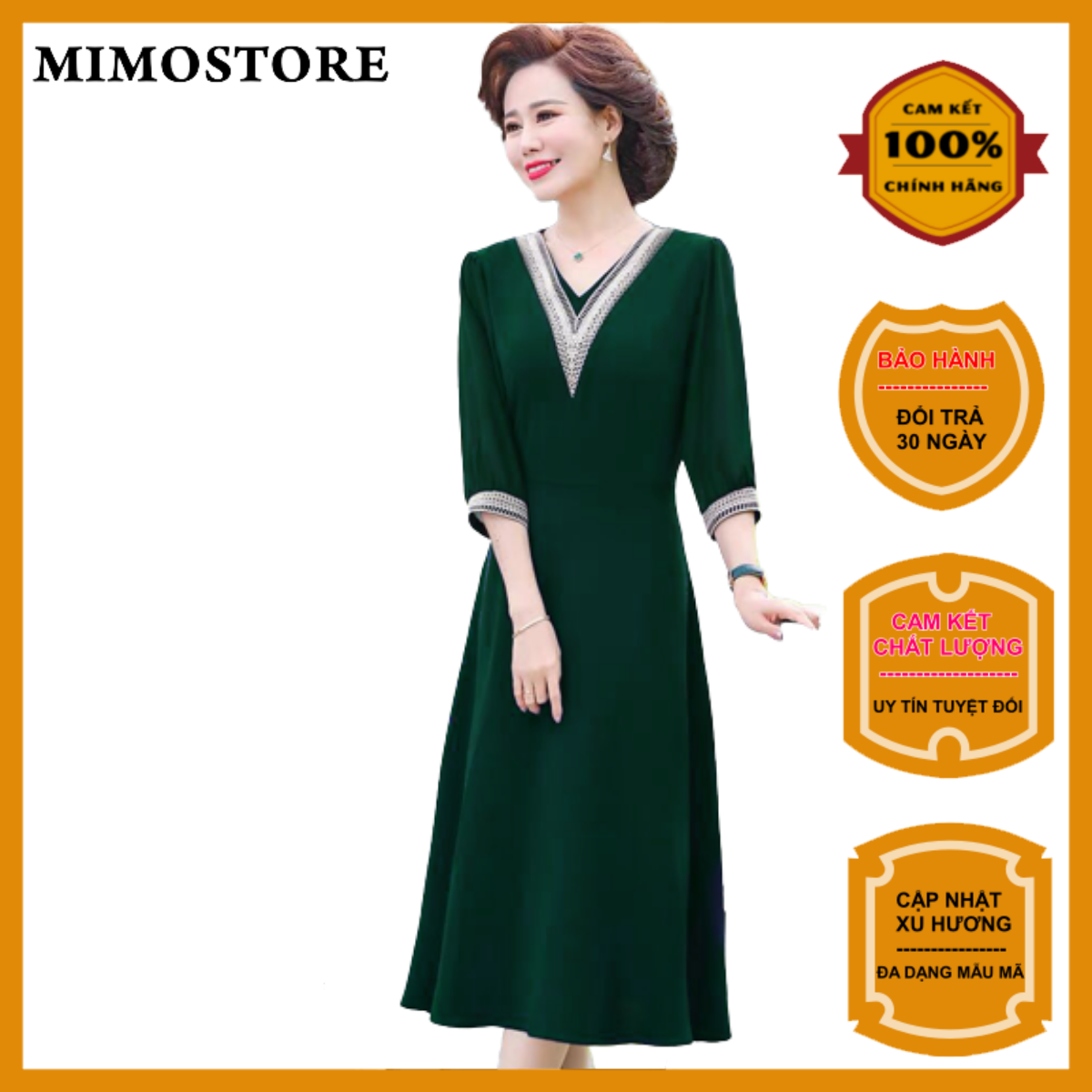 Váy đầm nữ trung niên sang trọng  váy voan trung niên tay lỡ váy đi tiệc trung niên kiểu suông dài q